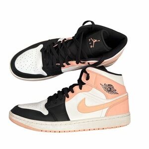 Air Jordan 1 Mid Crimson Tint Black Sneakers Size 12